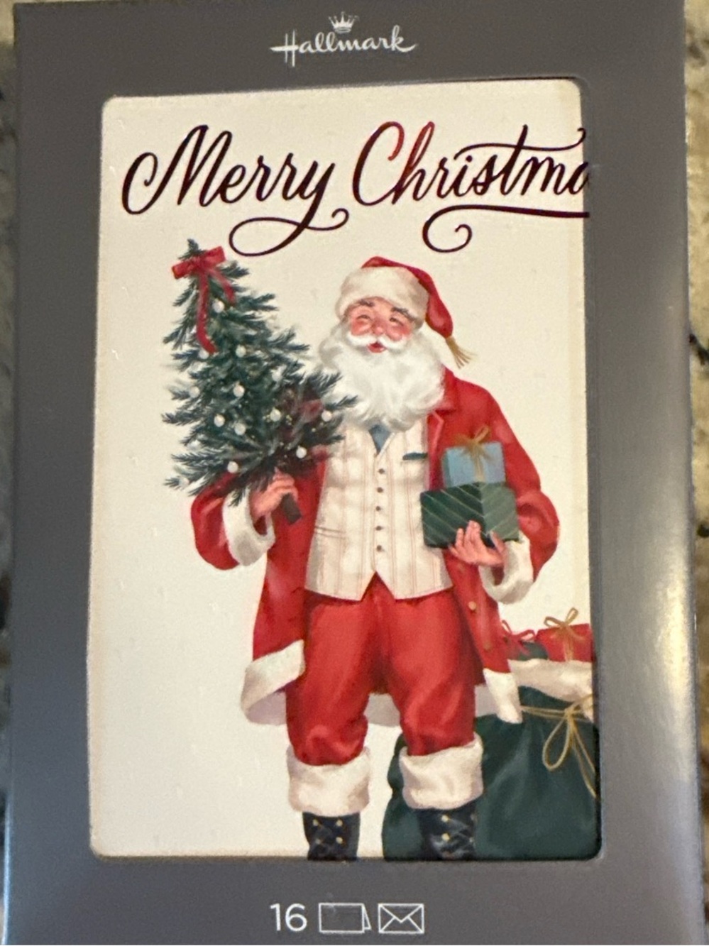 Hallmark Merry Christmas Santa Holiday Cards - Red